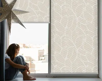Fensterrollo mit Blättermotiv
