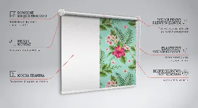 Fensterrollo innen mit Motiv exotischer Pflanzen