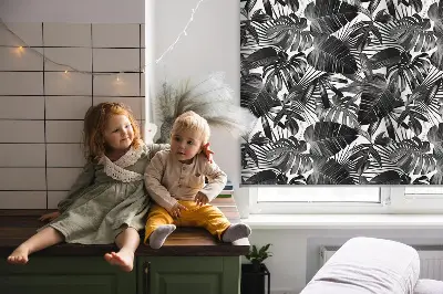 Fensterrollo mit dem Design graue Blätter