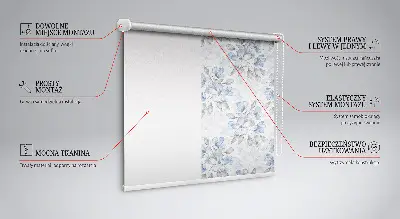 Fensterrollo für den Innenbereich mit Blumenmuster