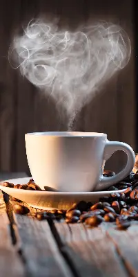Fensterrollo mit dem Motiv einer Kaffeetasse