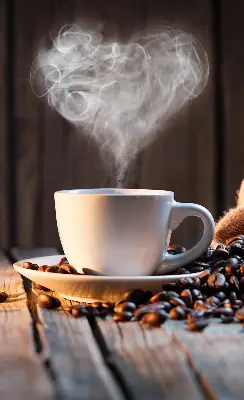 Fensterrollo mit dem Motiv einer Kaffeetasse