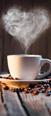 Fensterrollo mit dem Motiv einer Kaffeetasse