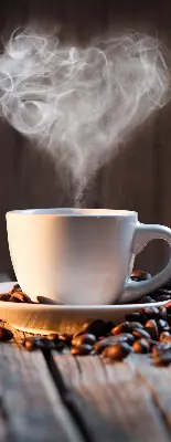 Fensterrollo mit dem Motiv einer Kaffeetasse