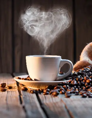 Fensterrollo mit dem Motiv einer Kaffeetasse