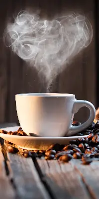 Fensterrollo mit dem Motiv einer Kaffeetasse