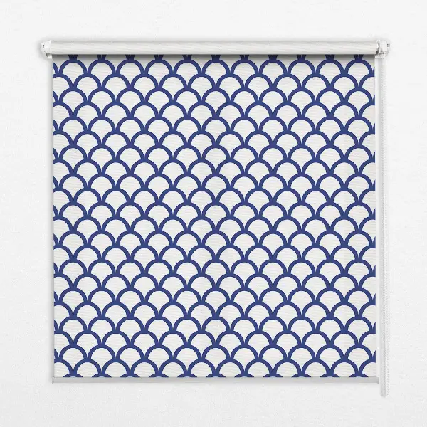 Fensterrollo in der Farbe Blaue Schuppen