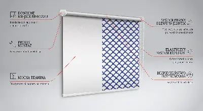 Fensterrollo in der Farbe Blaue Schuppen