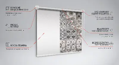Fensterrollo mit portugiesischem Muster