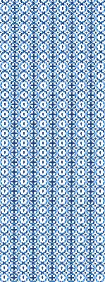 Fensterrollo mit blauem Formenmuster