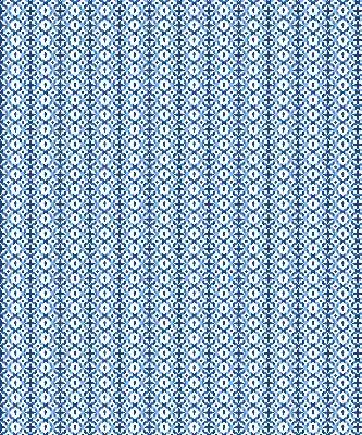 Fensterrollo mit blauem Formenmuster