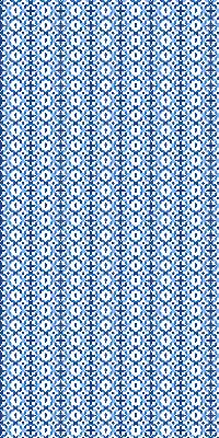 Fensterrollo mit blauem Formenmuster