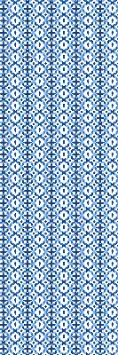 Fensterrollo mit blauem Formenmuster