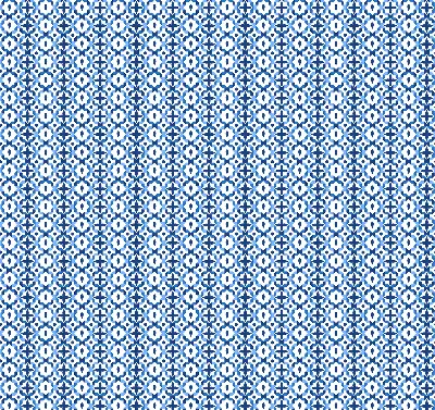 Fensterrollo mit blauem Formenmuster