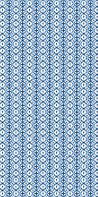 Fensterrollo mit blauem Formenmuster