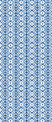 Fensterrollo mit blauem Formenmuster