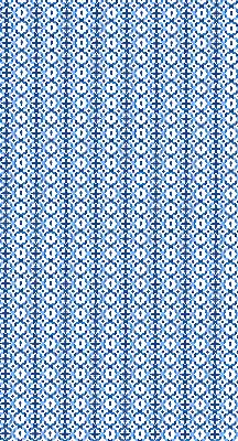 Fensterrollo mit blauem Formenmuster