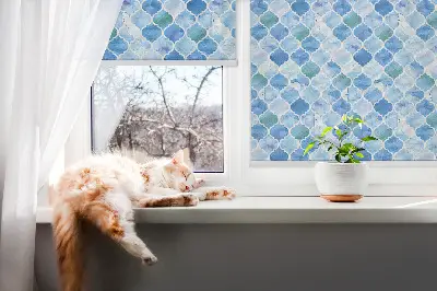 Fensterrollo in der Ausführung Lampenmuster