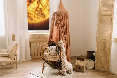 Fensterrollo in gelber Netzoptik