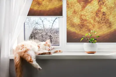 Fensterrollo in gelber Netzoptik