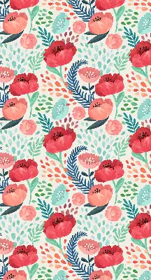 Fensterrollo für den Innenbereich mit Mohnblumenmotiv