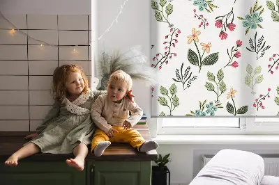 Fensterrollo mit Pflanzenmotiv