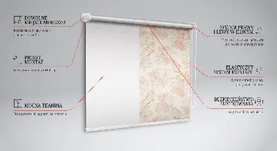 Fensterrollo mit Motiv von Vögeln zwischen Blumen