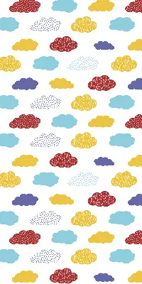 Rollo mit buntem Wolkendesign