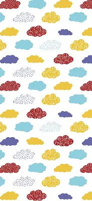 Rollo mit buntem Wolkendesign