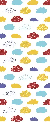 Rollo mit buntem Wolkendesign