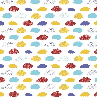 Rollo mit buntem Wolkendesign