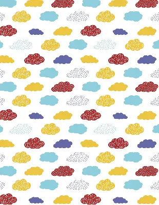 Rollo mit buntem Wolkendesign