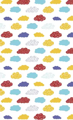 Rollo mit buntem Wolkendesign