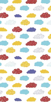 Rollo mit buntem Wolkendesign