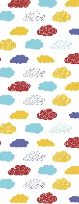 Rollo mit buntem Wolkendesign