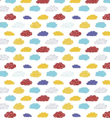 Rollo mit buntem Wolkendesign