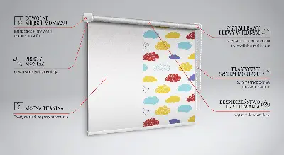 Rollo mit buntem Wolkendesign