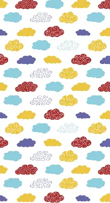 Rollo mit buntem Wolkendesign
