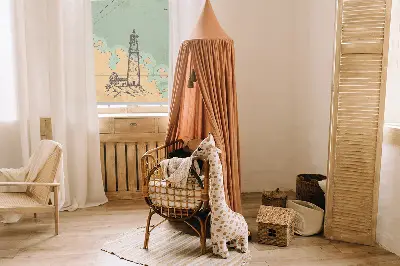 Fensterrollo mit Motiv einer Ozeankarte