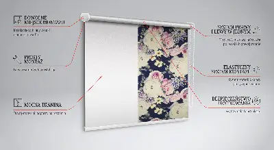 Fensterrollo für den Innenbereich mit Rosenmotiv