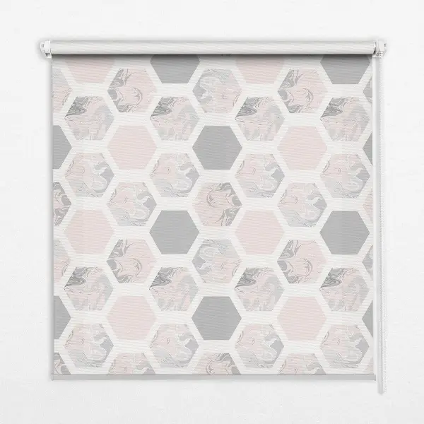 Fensterrollo mit Sechseck Design