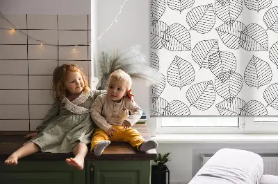 Fensterrollo innen mit Motiv gestrichene Blätter