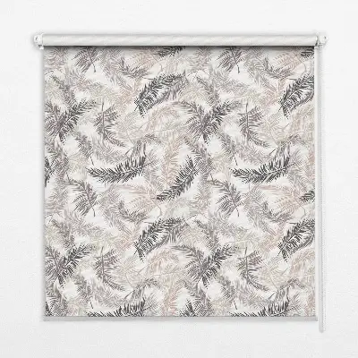 Fensterrollo mit Pflanzenblätter-Motiv