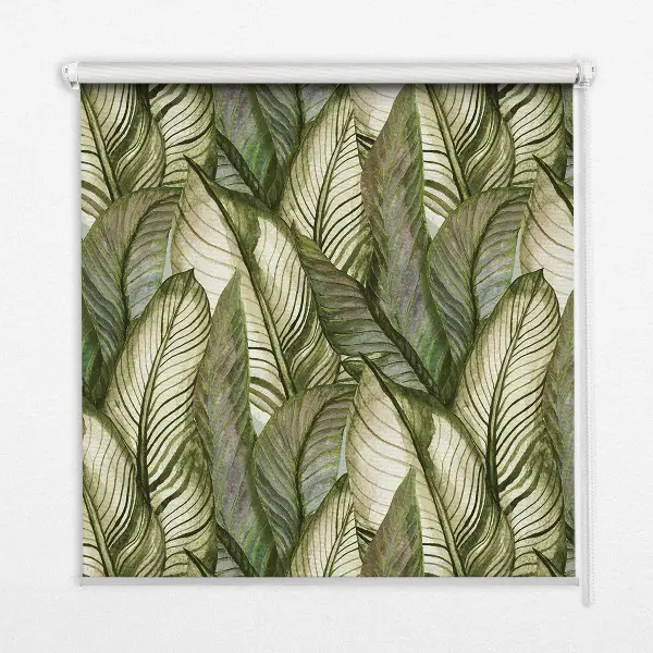 Fensterrollo mit Blättermotiv