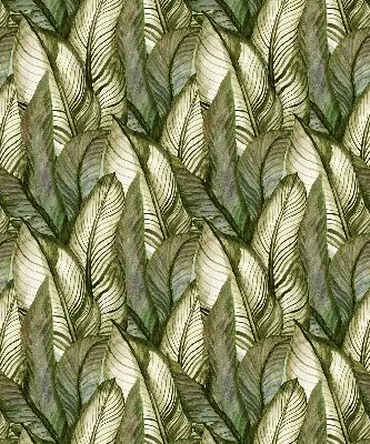 Fensterrollo mit Blättermotiv