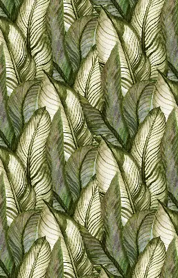 Fensterrollo mit Blättermotiv
