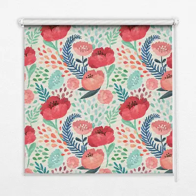 Fensterrollo für den Innenbereich mit Mohn-Motiv