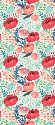 Fensterrollo für den Innenbereich mit Mohn-Motiv