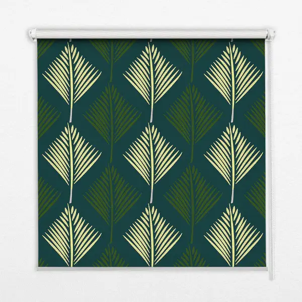 Fensterrollo mit Pflanzenmotiv
