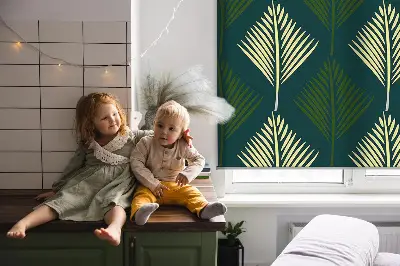 Fensterrollo mit Pflanzenmotiv